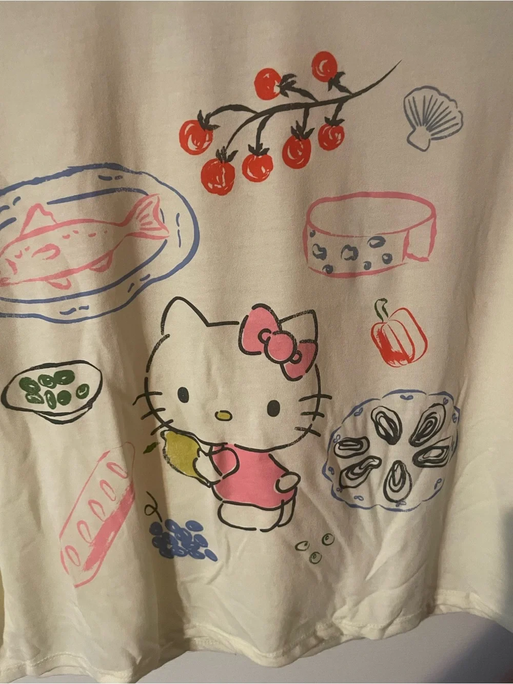 NWT Hello Kitty Sanrio 2 Piece Pajama Sleep Set Yellow Pink XS